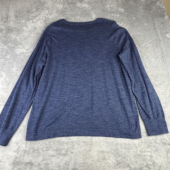 J.Crew Sweater Mens XL Blue Heather Cotton Crewneck Knit Pullover Long Sleeve - Picture 7 of 8